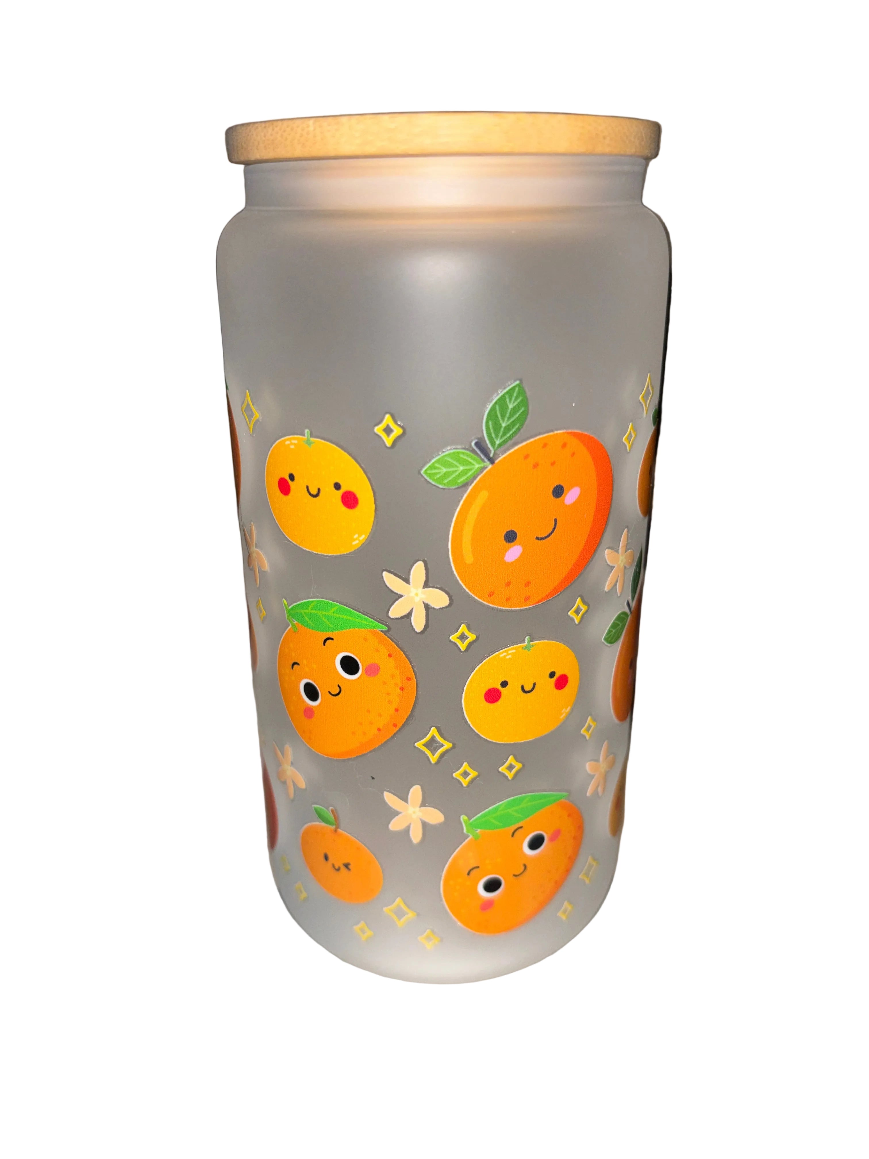 Just Orangy 16 oz. frosted glass hand wash only
