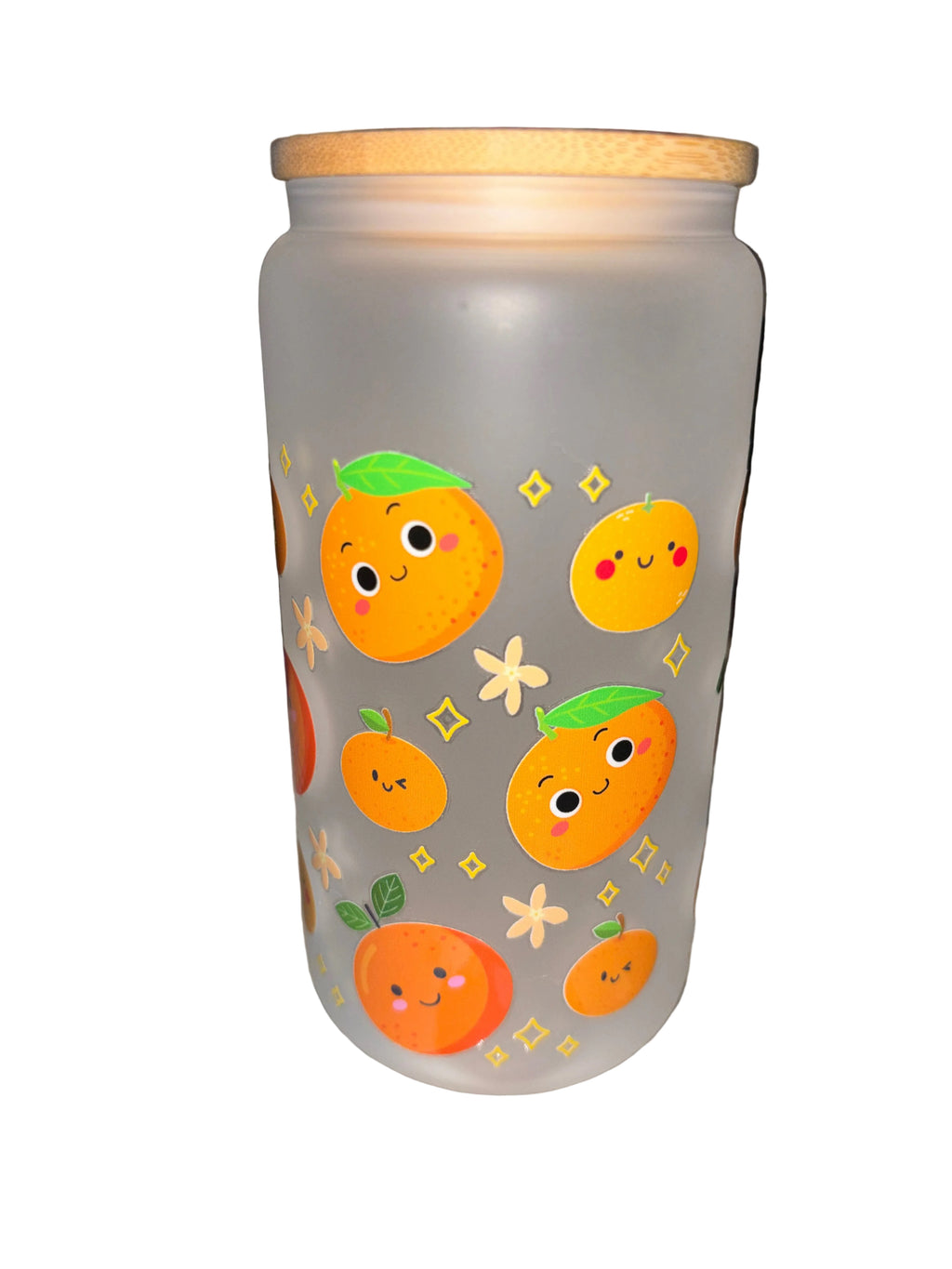 Just Orangy 16 oz. frosted glass hand wash only