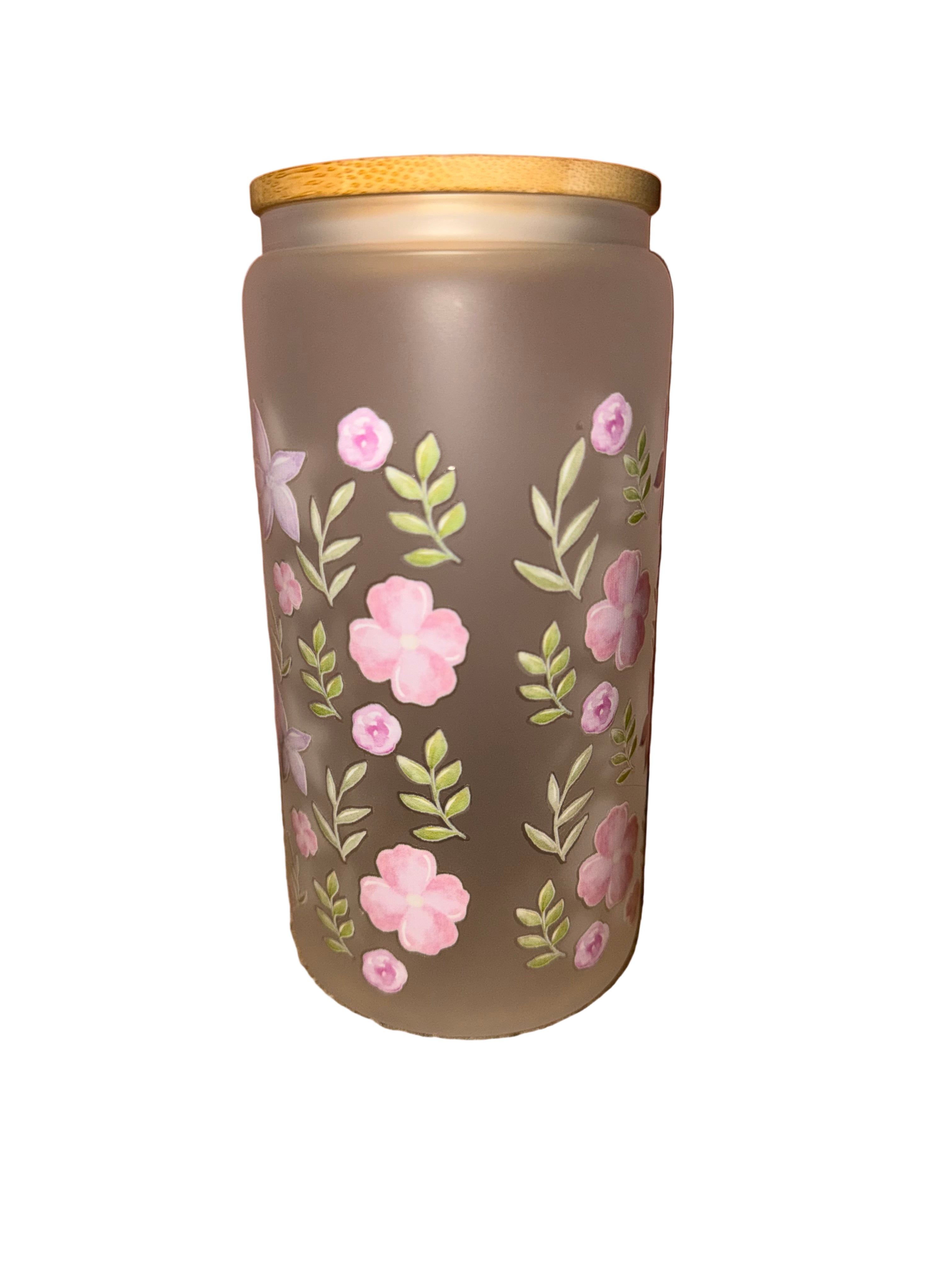 Pastel Florals 16 oz. frosted hand wash only