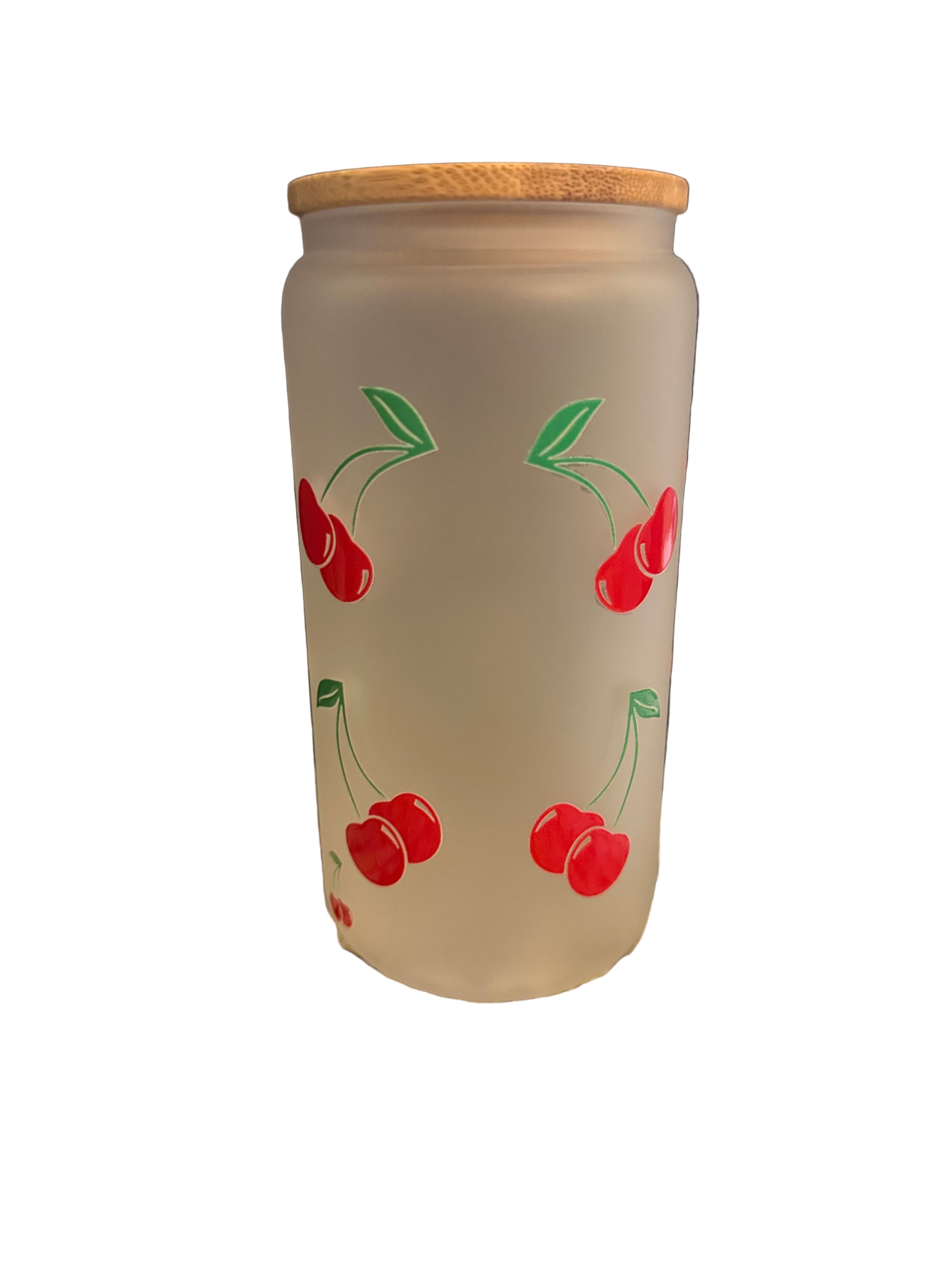 Beautiful Cheeries 16. oz frosted dishwasher safe