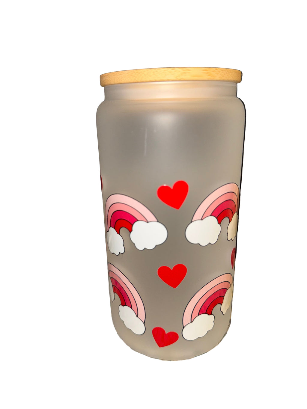 Red & Pink Rainbows 16. oz dishwasher safe
