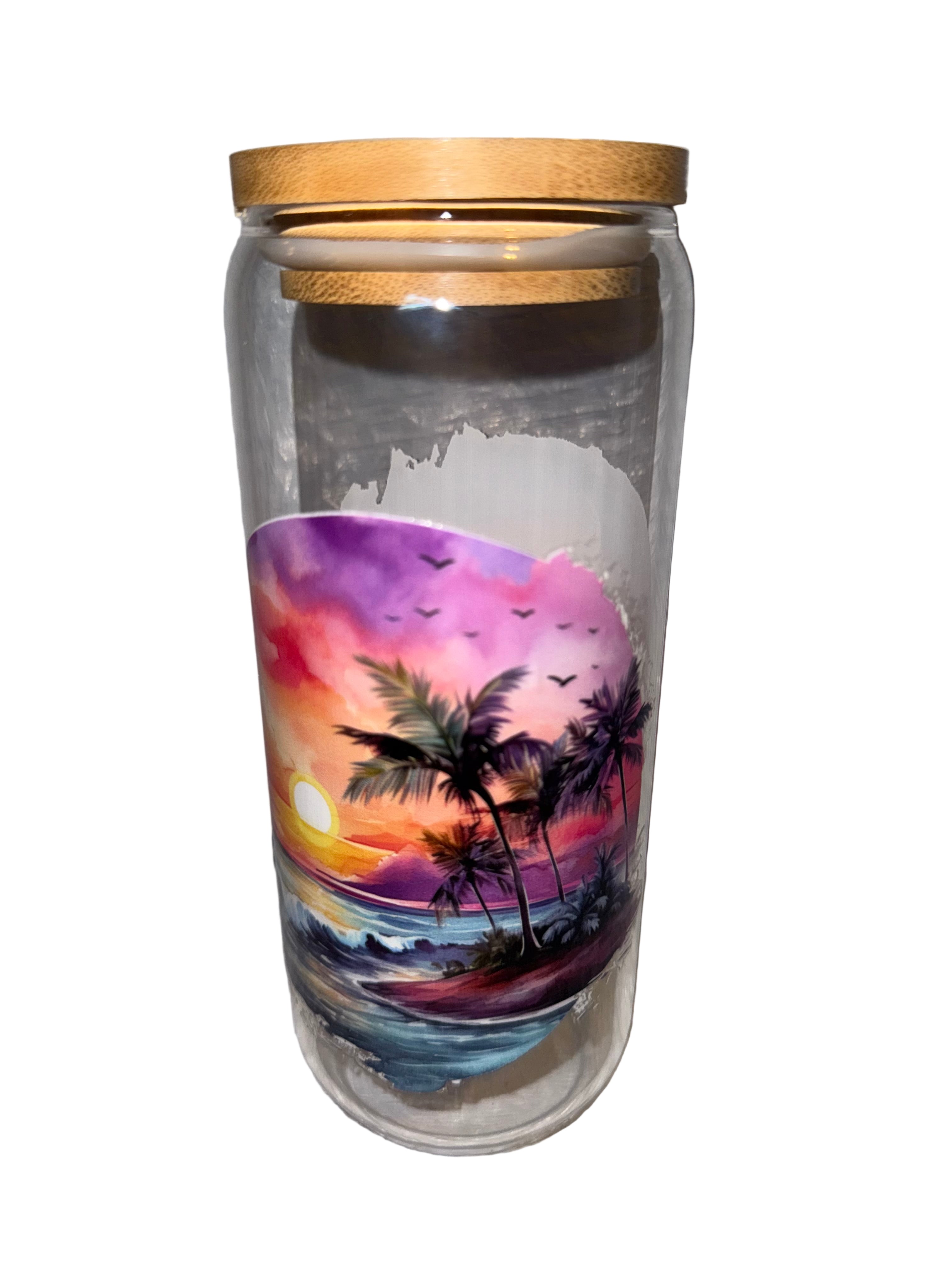 Sunset Beach Theme 20 oz Clear Hand Wash Only