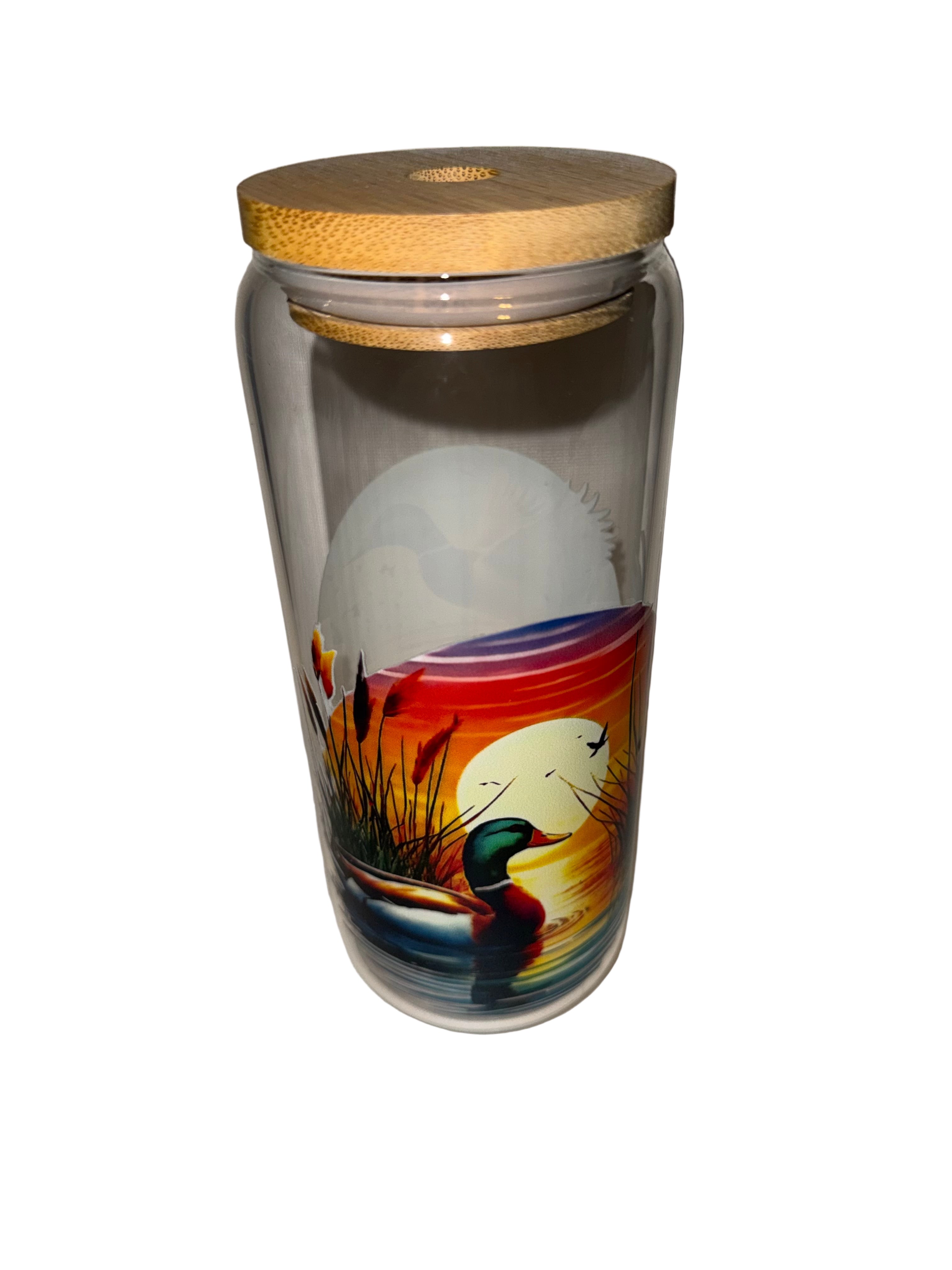 Beautiful duck sunset 20. 0z. Clear Dishwasher Safe