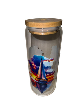 Sail Boat Beauty 20 0z. Clear Dishwasher Safe