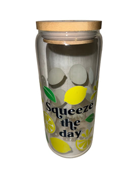 Squeeze the Day Lemons 20 oz. Clear Dishwasher Safe