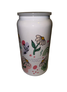 Floral 16 oz. No Sweat Dishwasher Safe