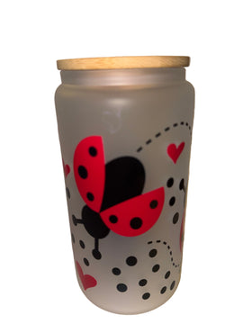 Cute 16 oz. frosted dishwasher safe cup scratch in glass