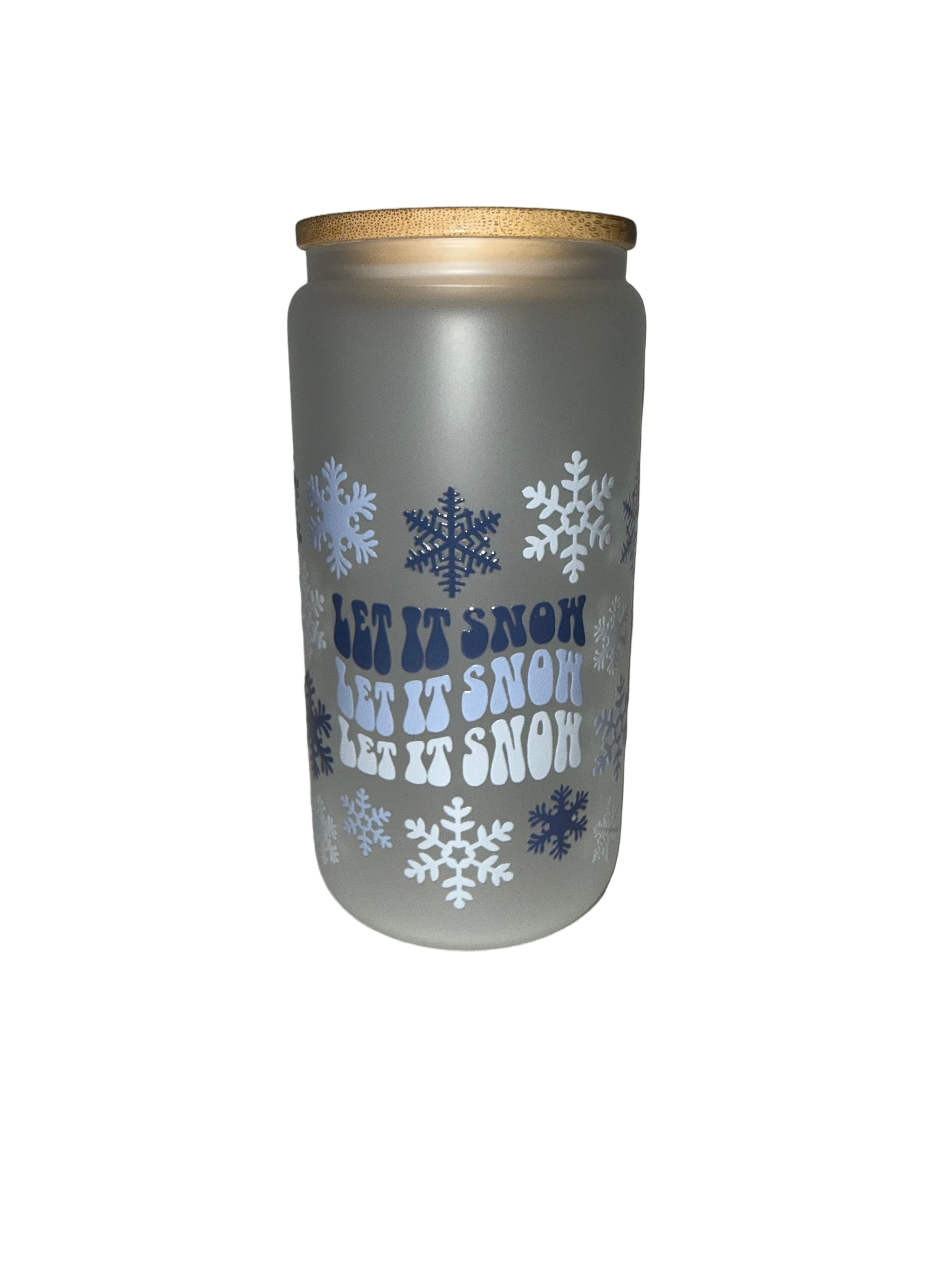 Let it snow 16 oz. frosted dishwasher safe - Creative Delights