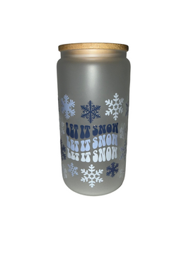Let it snow 16 oz. frosted dishwasher safe - Creative Delights