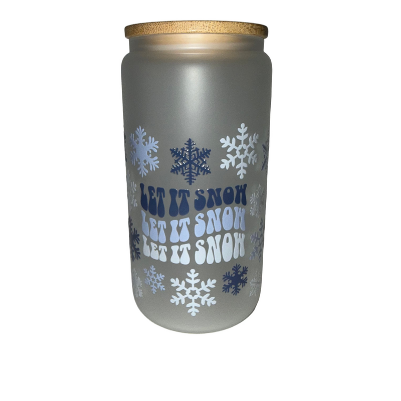 Let it snow 16 oz. frosted dishwasher safe - Creative Delights