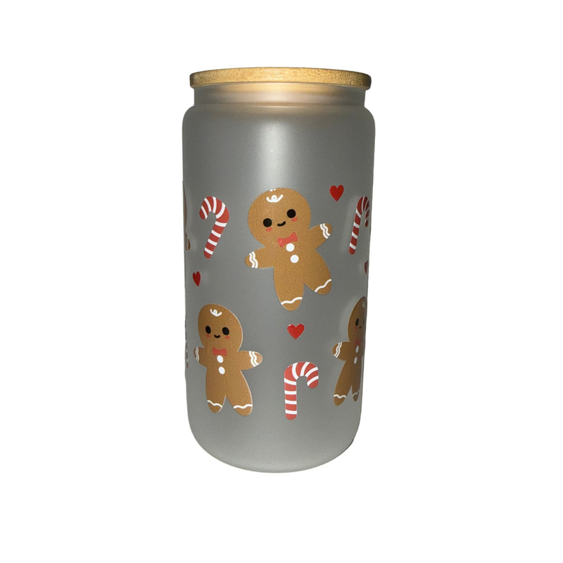 Gingerbread Man 16 oz. frosted dishwasher safe - Creative Delights