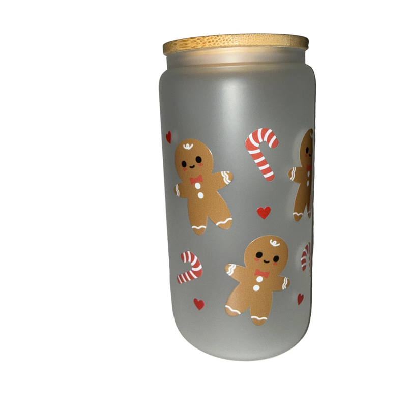Gingerbread Man 16 oz. frosted dishwasher safe - Creative Delights