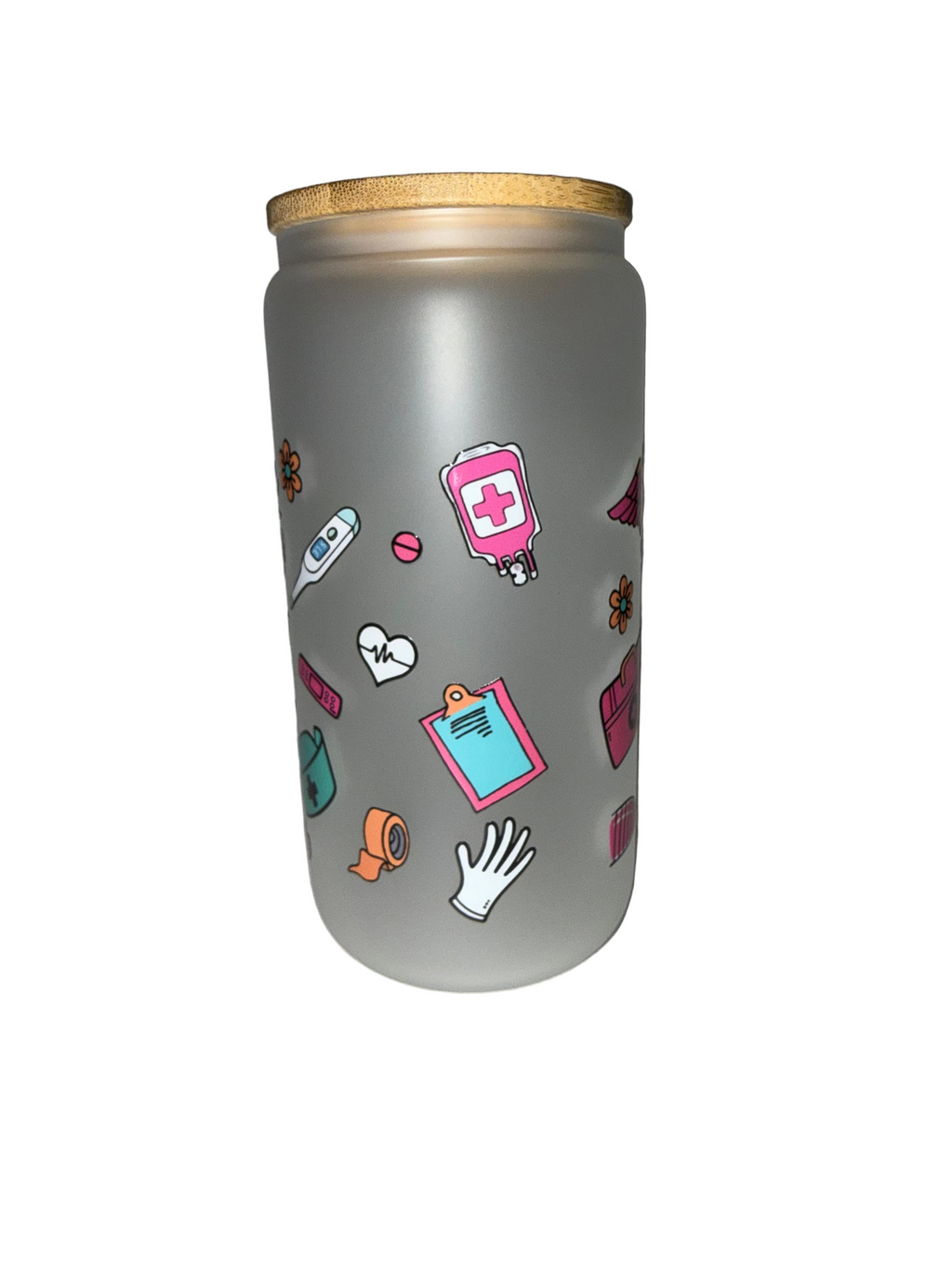 Heart Nurse Fun 16 oz. frosted dishwasher safe - Creative Delights