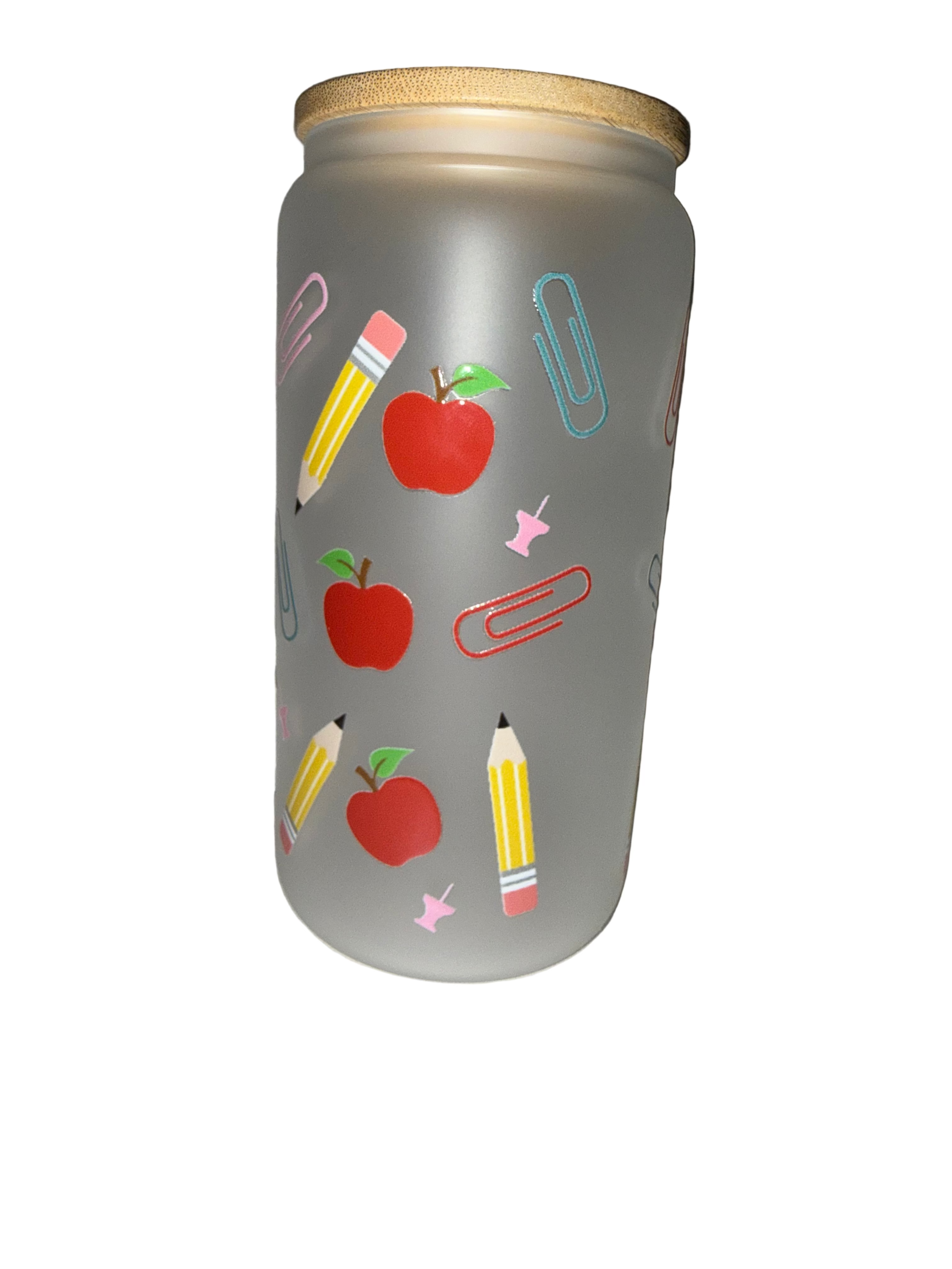 Teacher Fun Rainbow 16 oz. frosted dishwasher safe - Creative Delights