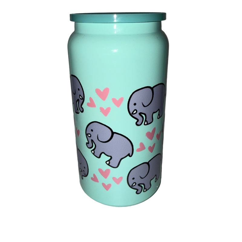 16 oz no sweat cute lil elephant dishwasher safe - Creative Delights