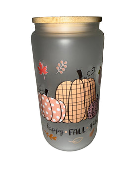 Fall Happy Fall Yall 16 oz. frosted hand wash only - Creative Delights