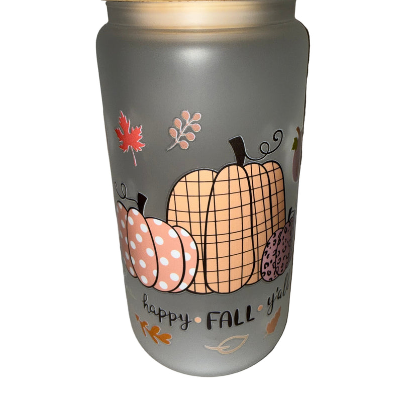 Fall Happy Fall Yall 16 oz. frosted hand wash only - Creative Delights