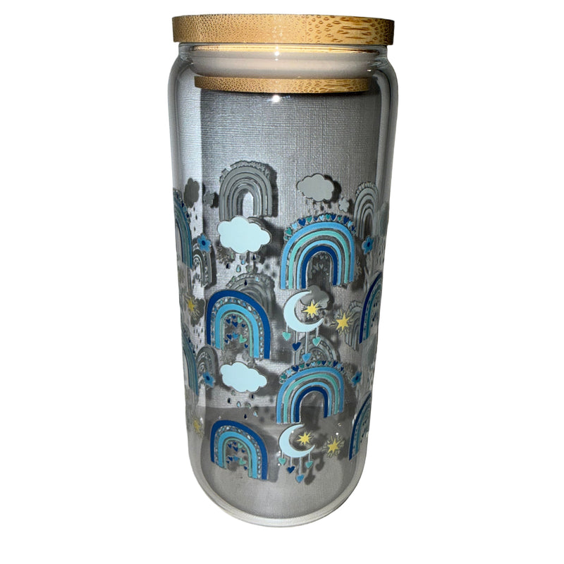 20 oz clear hand wash only blue rainbows - Creative Delights