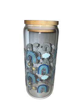 20 oz clear hand wash only blue rainbows - Creative Delights