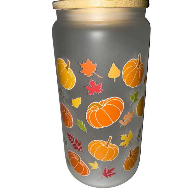 Pumpkins everywhere Autumn 16 oz. frosted hand wash only - Creative Delights