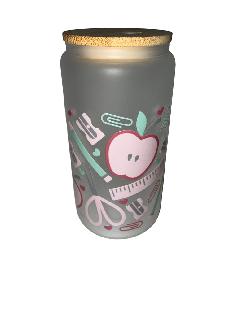 Pretty in Pink Teacher 16 oz. frosted dishwasher safe - Creative Delights
