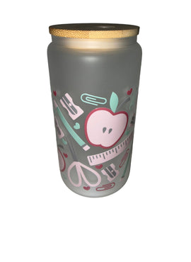 Pretty in Pink Teacher 16 oz. frosted dishwasher safe - Creative Delights