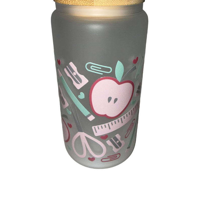 Pretty in Pink Teacher 16 oz. frosted dishwasher safe - Creative Delights