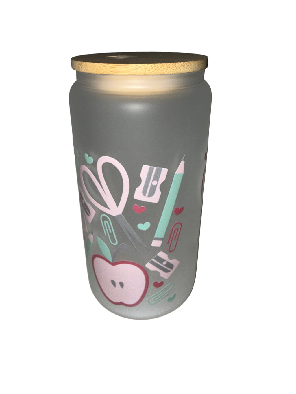 Pretty in Pink Teacher 16 oz. frosted dishwasher safe - Creative Delights