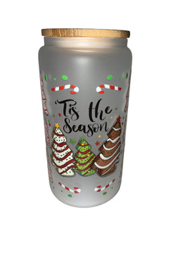 Tis' the season 16 oz. frosted dishwasher safe - Creative Delights
