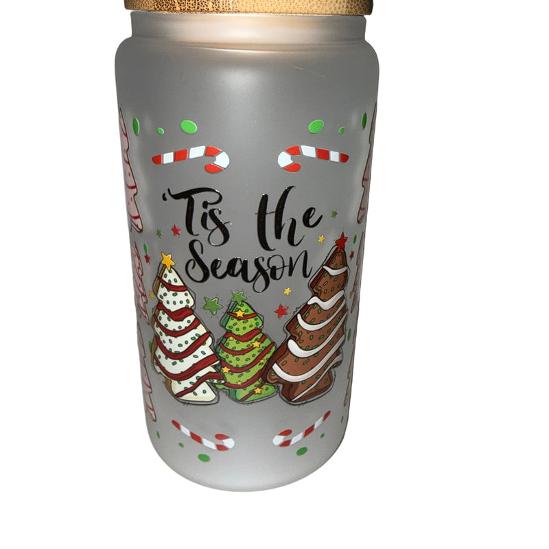 Tis' the season 16 oz. frosted dishwasher safe - Creative Delights