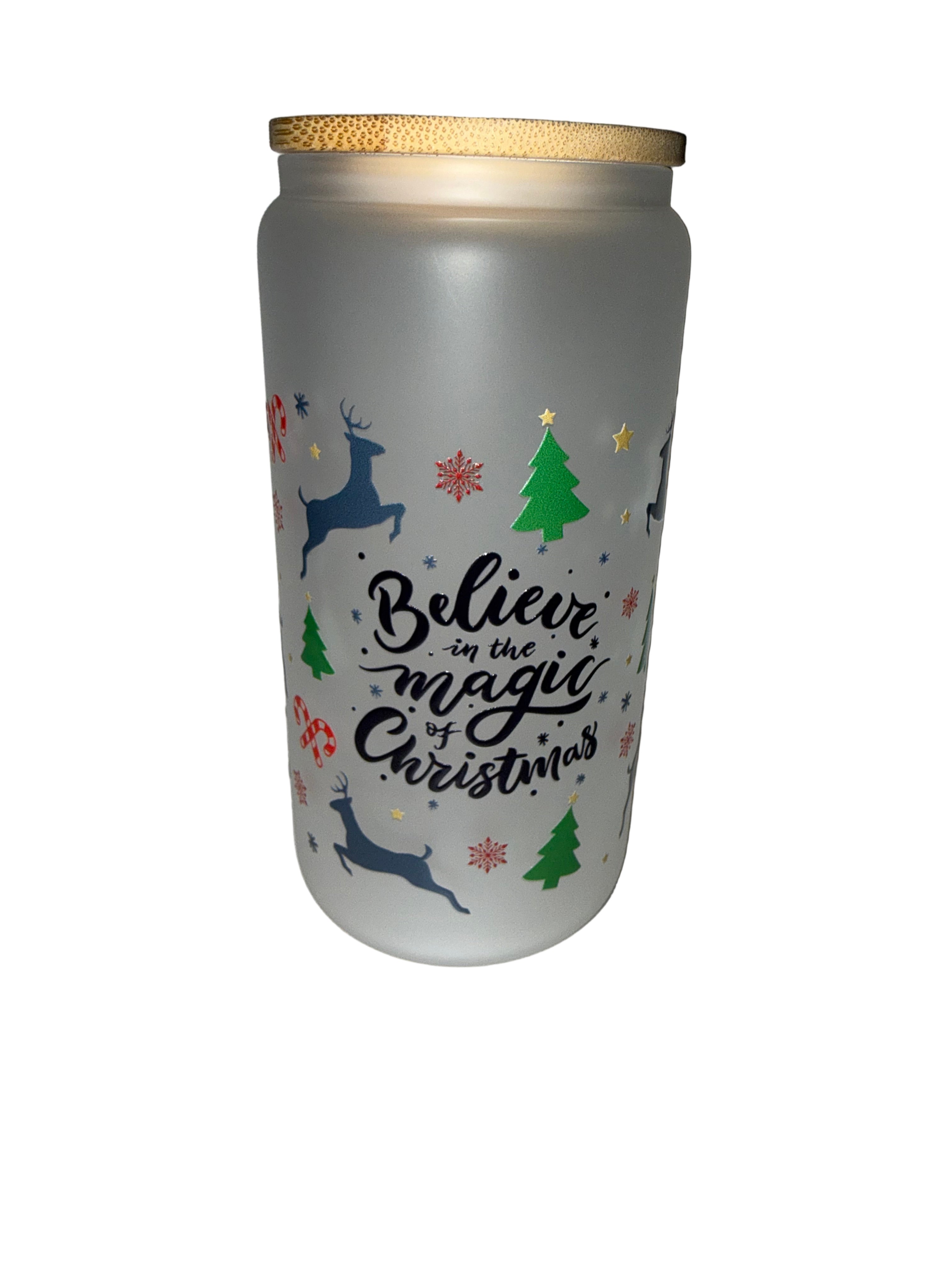 Believe in the Magic 16 oz. frosted dishwasher safe - Creative Delights