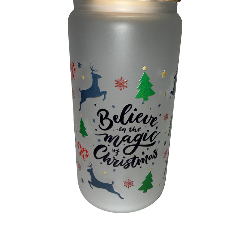 Believe in the Magic 16 oz. frosted dishwasher safe - Creative Delights