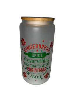 Gingerbread Spice 16 oz. frosted dishwasher safe - Creative Delights