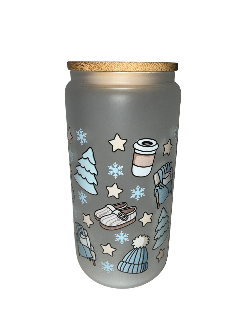 Winter Blues 16 oz. frosted dishwasher safe - Creative Delights
