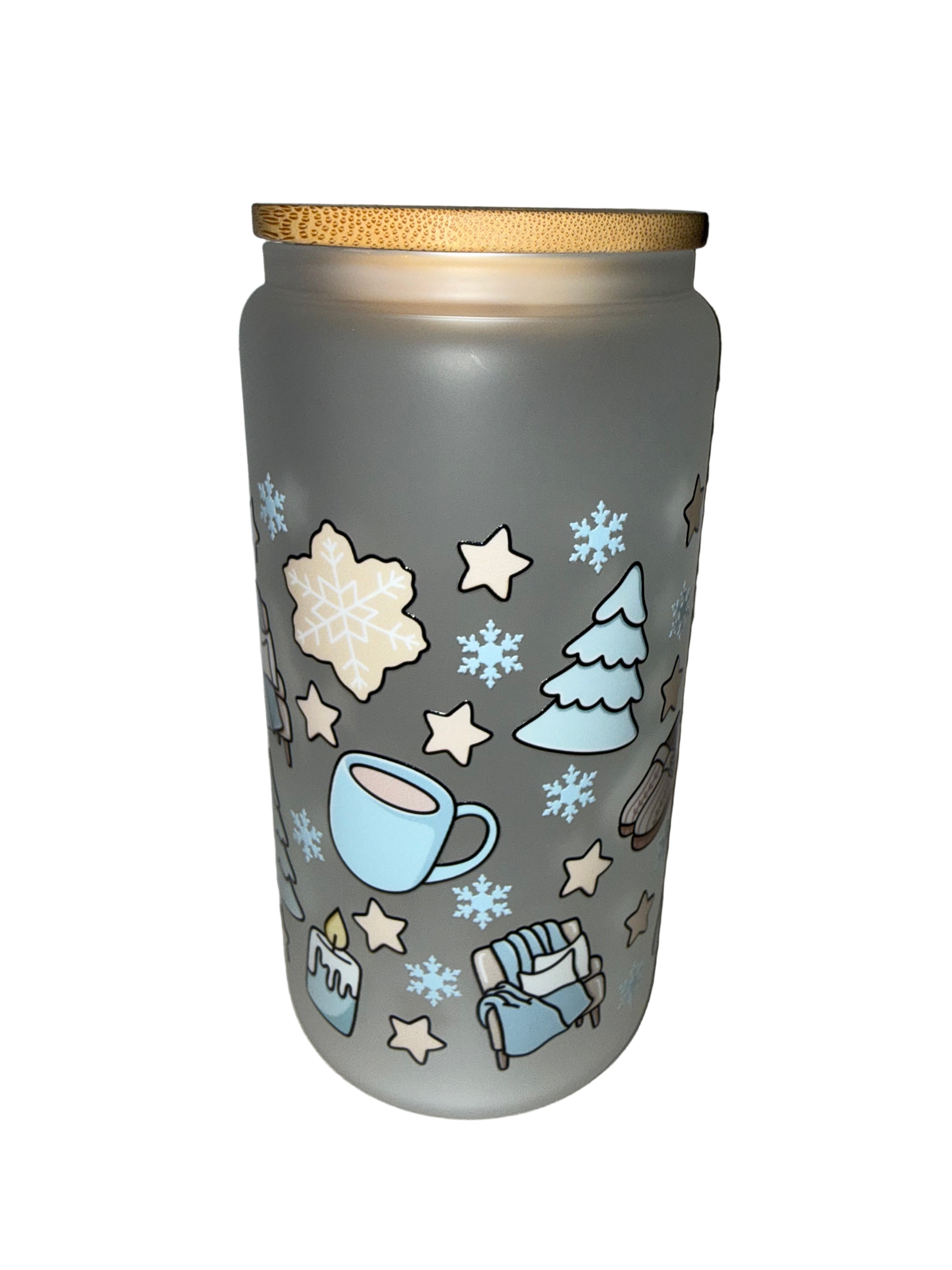 Winter Blues 16 oz. frosted dishwasher safe - Creative Delights