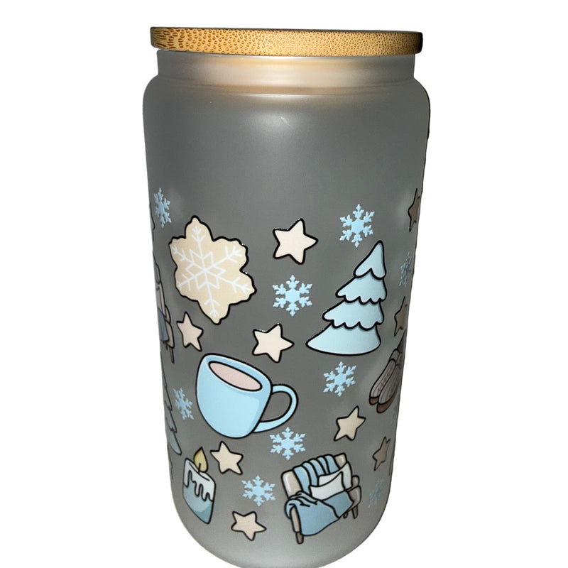 Winter Blues 16 oz. frosted dishwasher safe - Creative Delights