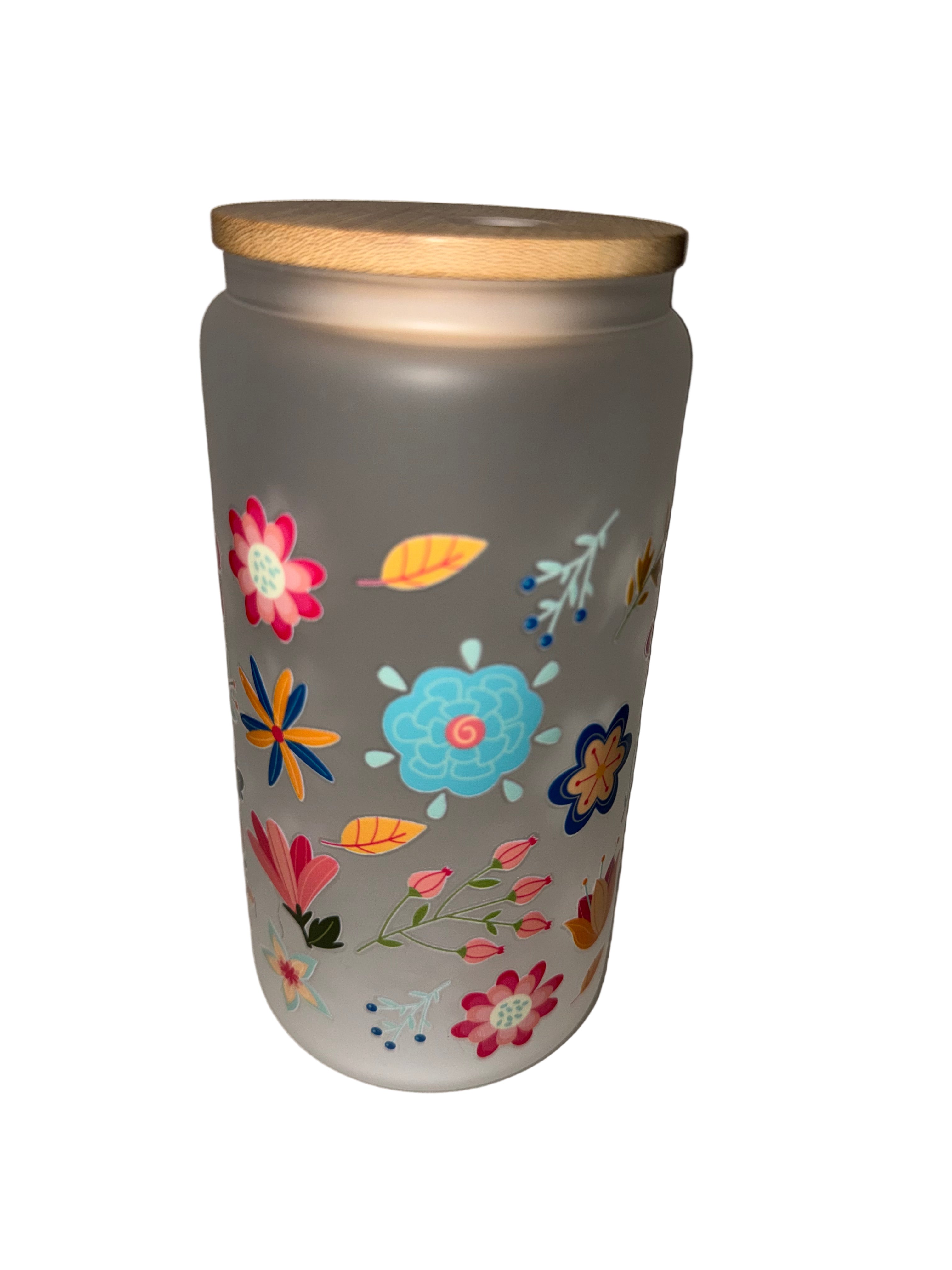 Retro Floral 16 oz.frosted hand wash only - Creative Delights
