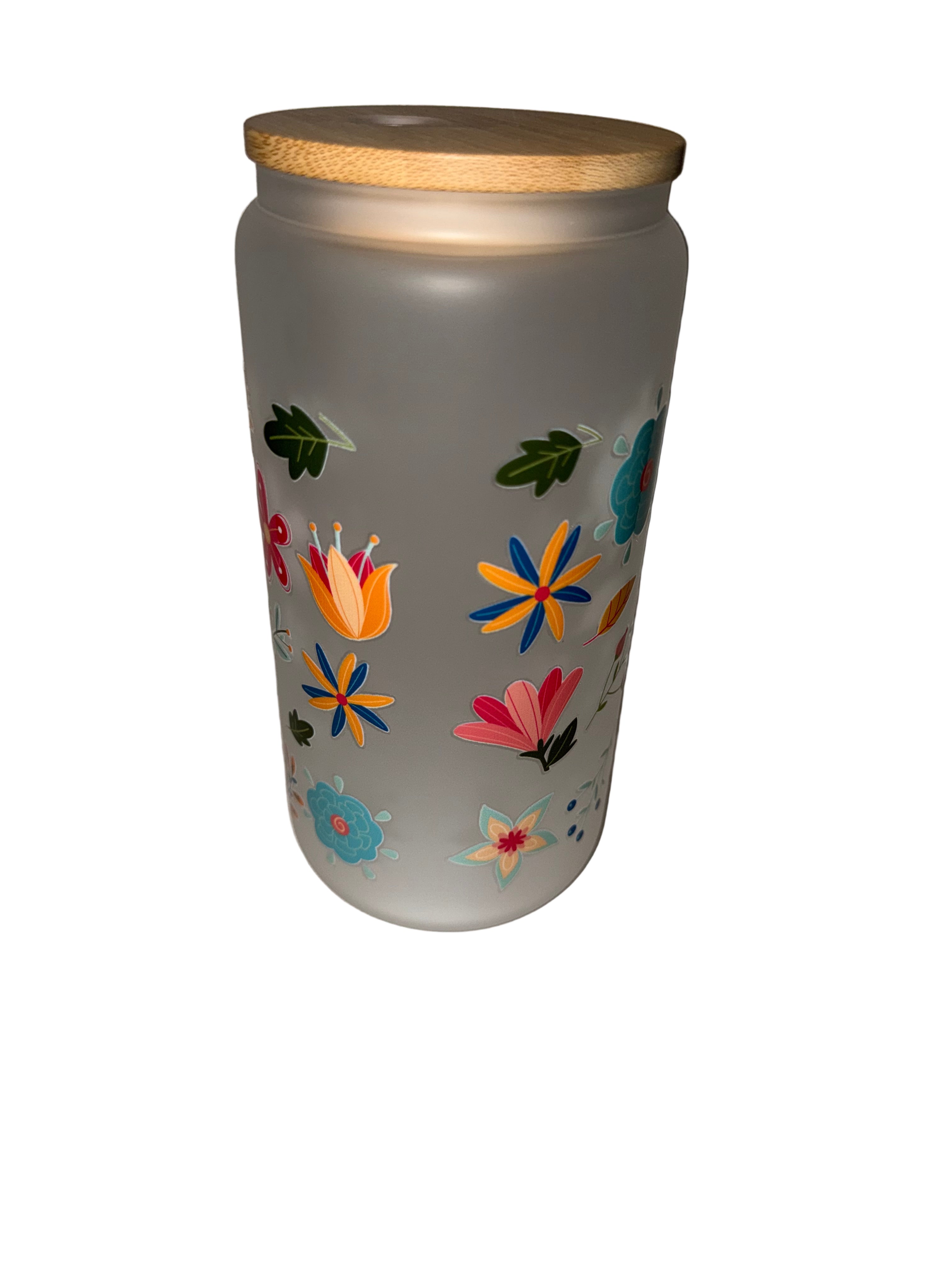 Retro Floral 16 oz.frosted hand wash only - Creative Delights