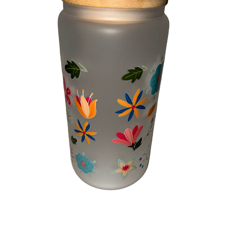 Retro Floral 16 oz.frosted hand wash only - Creative Delights