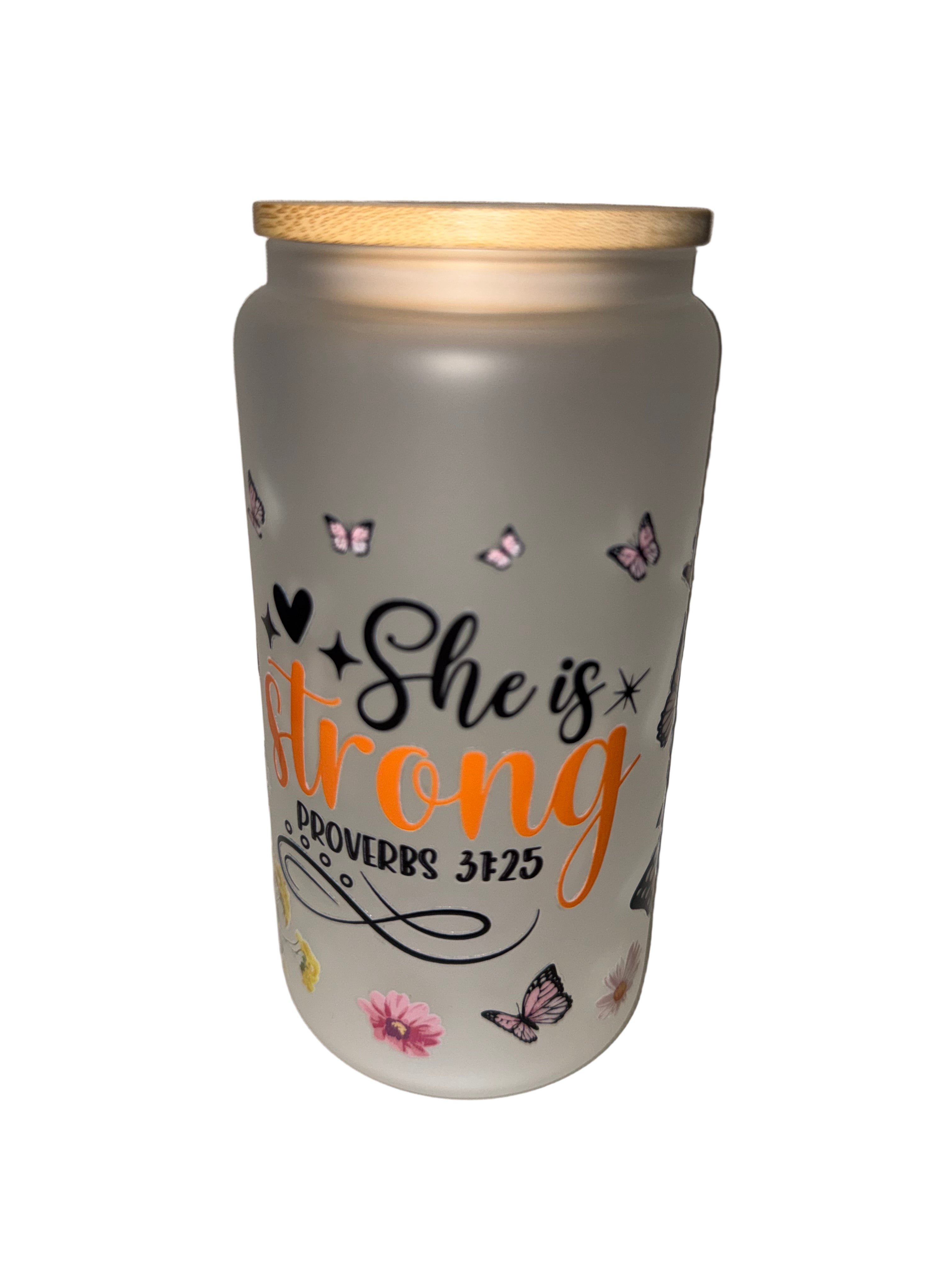 She is strong 16 oz. frosted hand wash only - Creative Delights