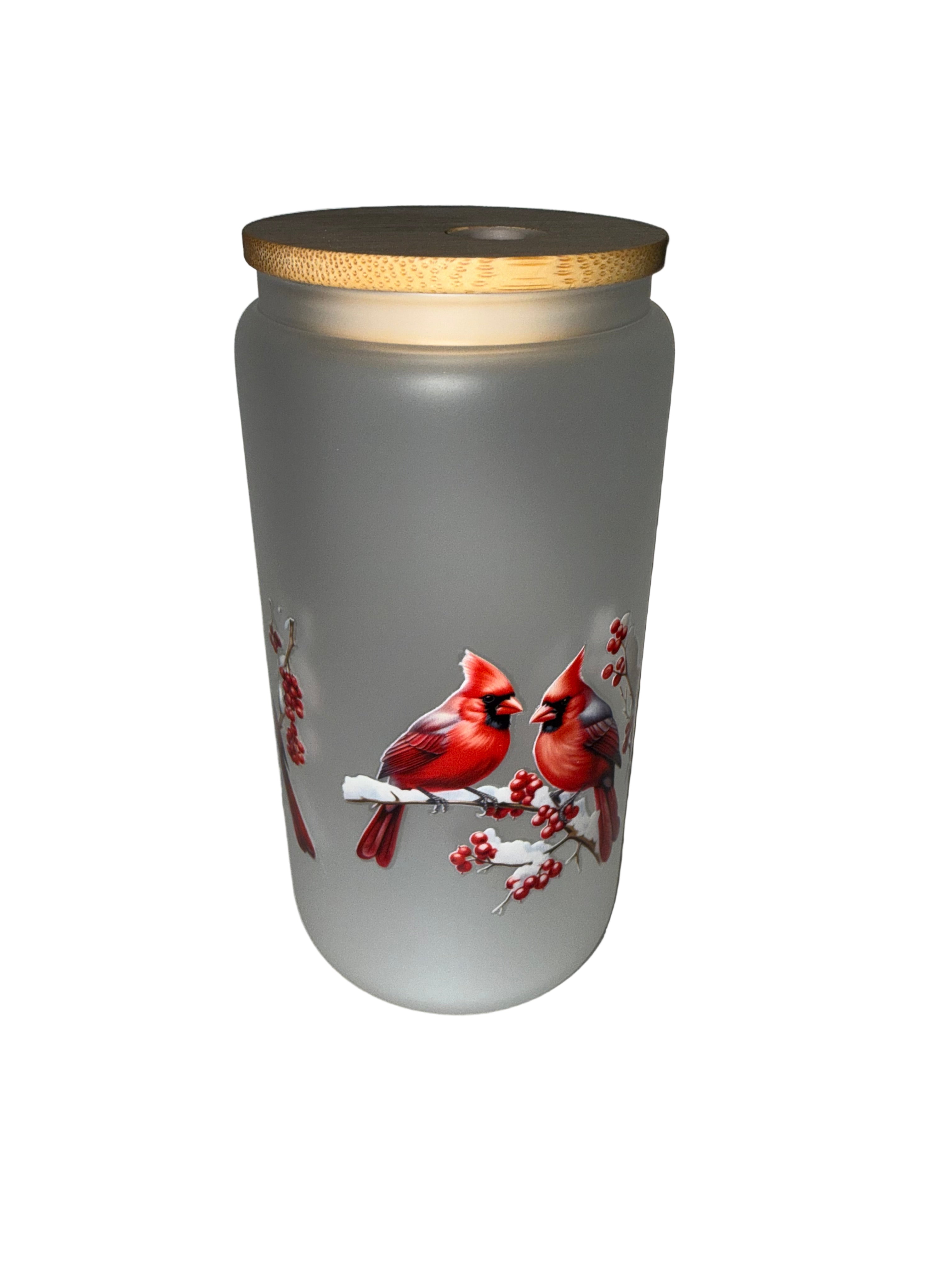Red Cardinals 16 oz. frosted hand wash only - Creative Delights