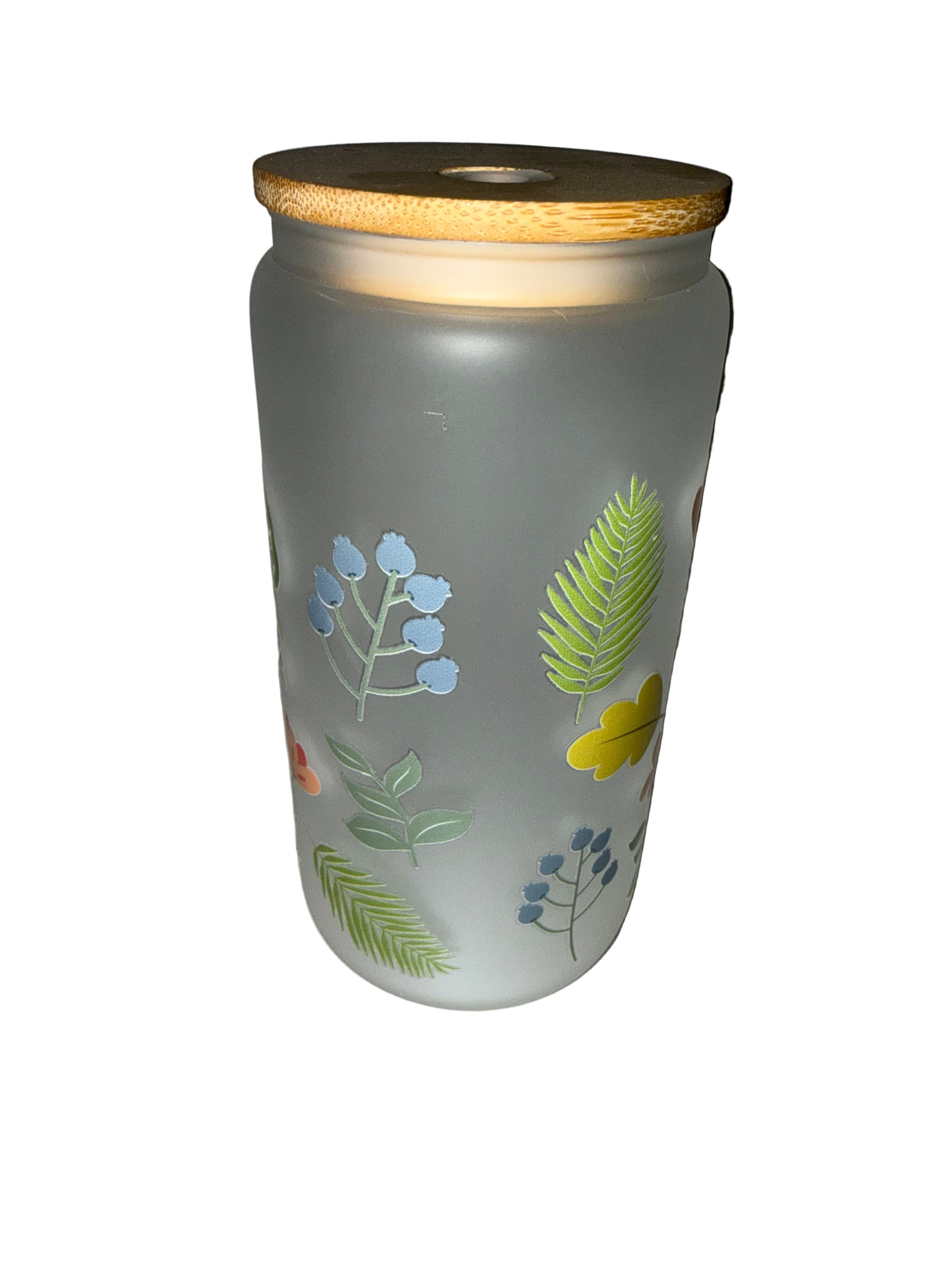 Leaves and floral 16 oz.frosted hand wash only - Creative Delights